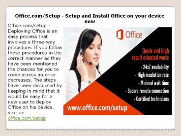 Office.com/Setup - Setup and Install Office on your device now