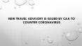 New Travel Advisory Is Issued By CAA To Counter Coronavirus PowerPoint PPT Presentation