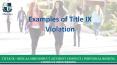Examples of Title IX Violation PowerPoint PPT Presentation