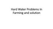 Hard Water Problems In Farming and solution