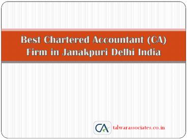 Best Chartered Accountant (CA) Firm in Janakpuri Delhi India