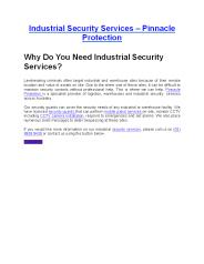 Logistics, Warehouses, & Industrial Security Services