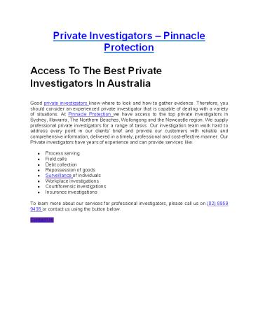 Private Investigators