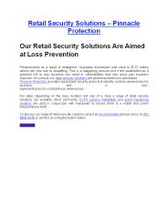Retail Security Solutions, Loss Prevention, and Concierge Security