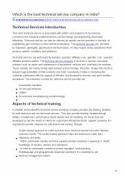 Which is the best technical service company in India