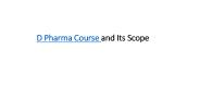D Pharma course and Its Scope