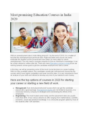 Most promising Education Courses in India 2020