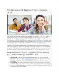 Most promising Education Courses in India 2020 PowerPoint PPT Presentation