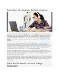 Importance of Learning a Foreign Language PowerPoint PPT Presentation