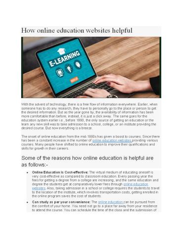 How online education websites helpful