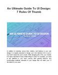 An Ultimate Guide To UI Design: 7 Rules Of Thumb PowerPoint PPT Presentation