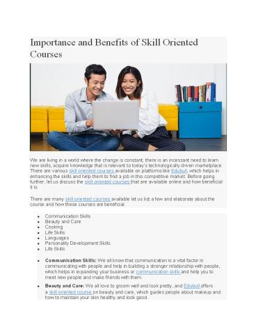 Importance and Benefits of Skill Oriented Courses