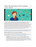 What is the importance of Non-Academic courses online? PowerPoint PPT Presentation