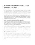 6 Simple Tips to Hire a Perfect Virtual Assistant You Need PowerPoint PPT Presentation