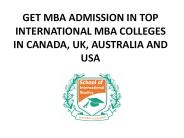 Top International MBA Colleges