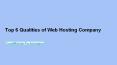 Qualities of Web Hosting Company PowerPoint PPT Presentation