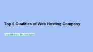 Qualities of Web Hosting Company