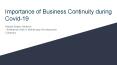 Importance of Business Continuity during Covid-19 PowerPoint PPT Presentation