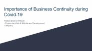 Importance of Business Continuity during Covid-19