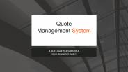 Features of a Quote Management System