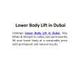 Lower Body Lift in Dubai PowerPoint PPT Presentation