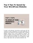 Top 4 Tips To Speed Up Your WordPress Website PowerPoint PPT Presentation