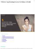 5 Effective Yoga Breathing Exercises For Balance & Health PowerPoint PPT Presentation