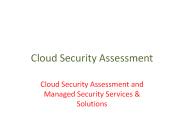 Cloud Security Assessment and Managed Security Services & Solutions