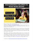 ENCOURAGING CHILDREN TO READ MORE BOOKS PowerPoint PPT Presentation