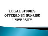 Legal studies offered by Sunrise University