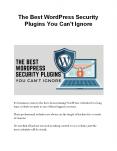 The Best WordPress Security Plugins You Can't Ignore PowerPoint PPT Presentation