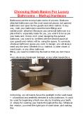 Choosing Wash Basins For Luxury Bathrooms - Mathaji Hardware
