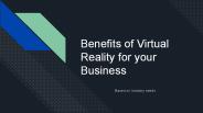 Benefits of Virtual Reality for your Business | Devden