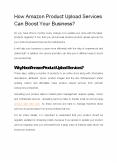 How Amazon Product Upload Services Can Boost Your Business? PowerPoint PPT Presentation
