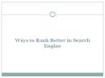 Ways to rank search engine? PowerPoint PPT Presentation