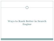 Ways to rank search engine?