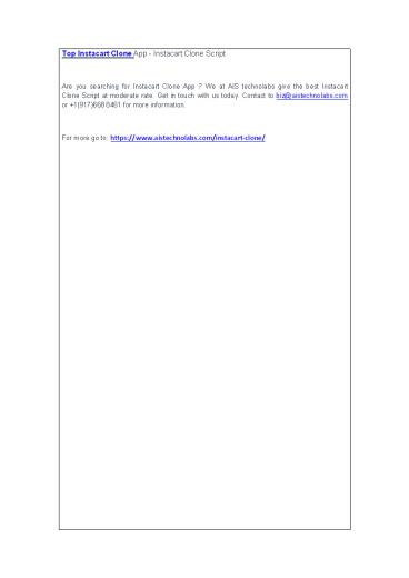 Top Instacart Clone App - Instacart Clone Script