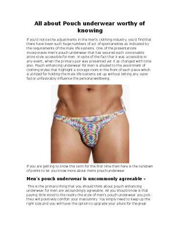 All about Pouch underwear worthy of knowing