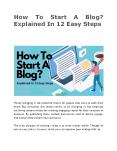 How To Start A Blog? Explained In 12 Easy Steps PowerPoint PPT Presentation