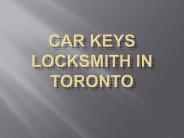 Car Keys Locksmith in Toronto