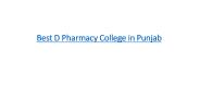Pharma  D Colleges in Chandigarh