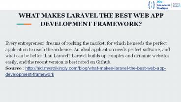 WHAT MAKES LARAVEL THE BEST WEB APP DEVELOPMENT FRAMEWORK?