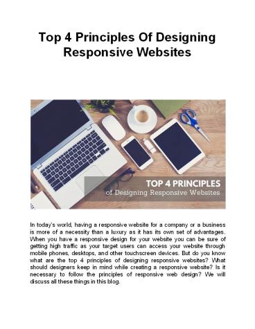 Top 4 Principles Of Designing Responsive Websites