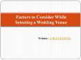 Five Things to Consider When Choosing a Wedding Venue