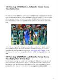 T20 Asia Cup 2020 Points Table PowerPoint PPT Presentation