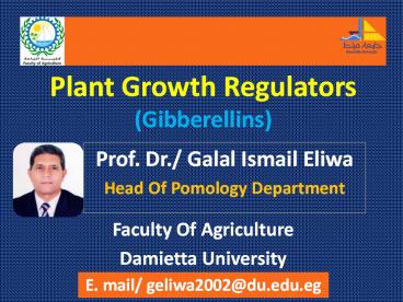 Plant Growth Regulators(Gibberellins)