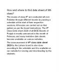 How and where to find date sheet of 9th class? PowerPoint PPT Presentation