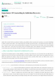 Importance of Counseling in Addiction Recovery