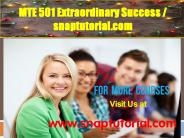 MTE 501 Extraordinary Success / snaptutorial.com