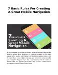 7 Basic Rules For Creating A Great Mobile Navigation PowerPoint PPT Presentation